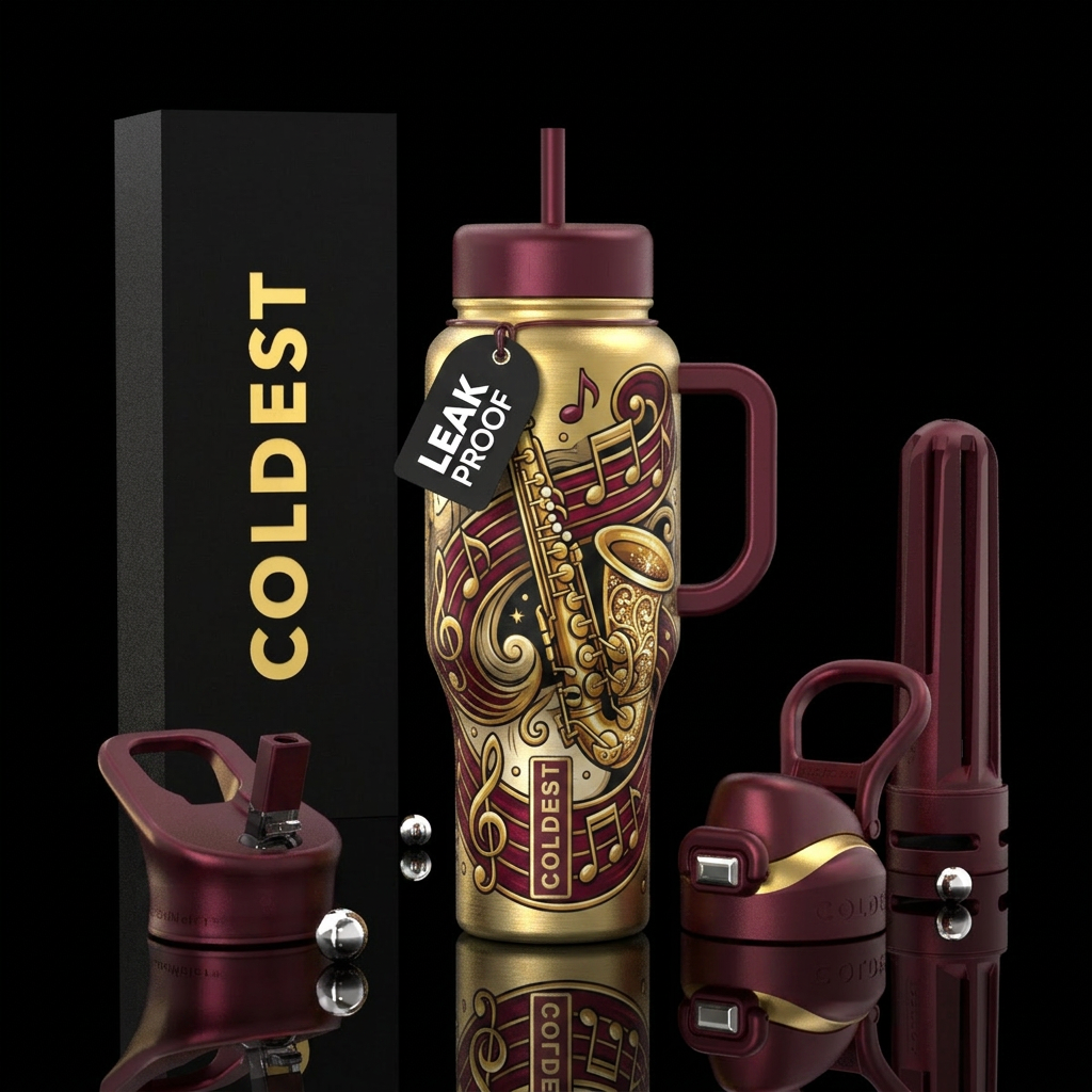 Saxophone water bottle design