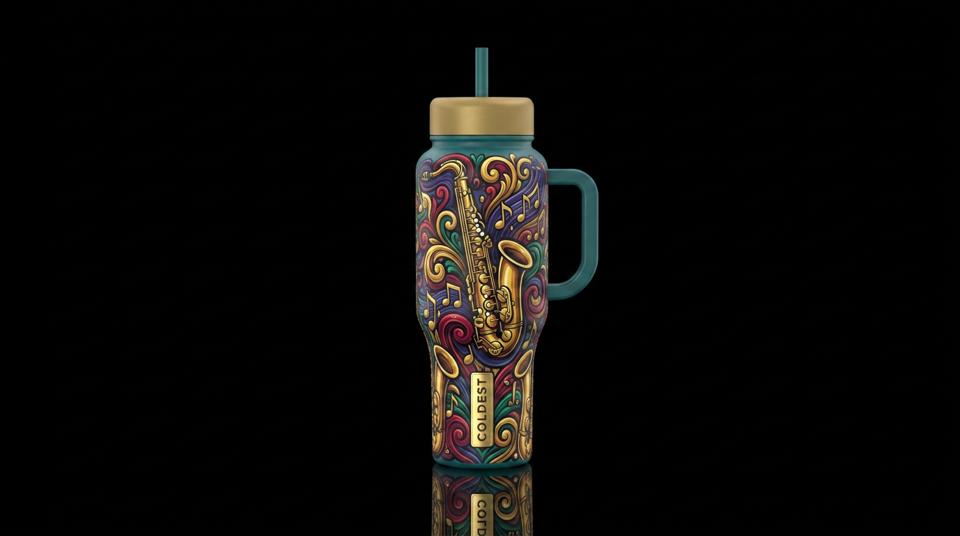 Feeling jazzy water bottle design