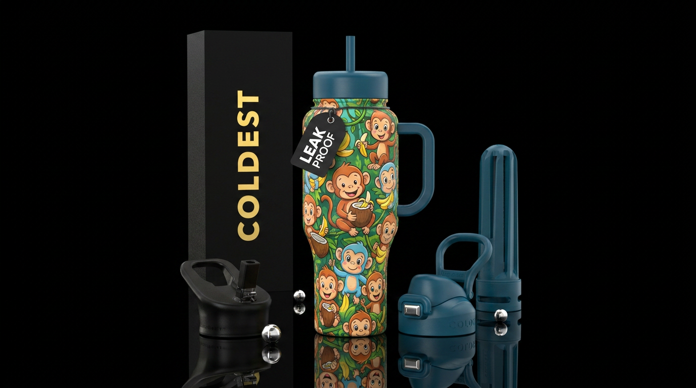 baby monkeys water bottle design