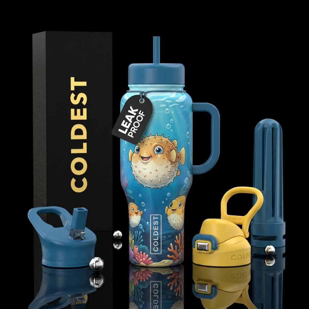 Puffer fish water bottle design