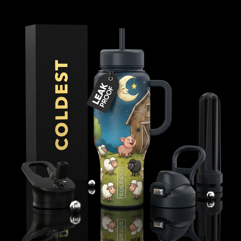 Barn of nursery rhymes water bottle design