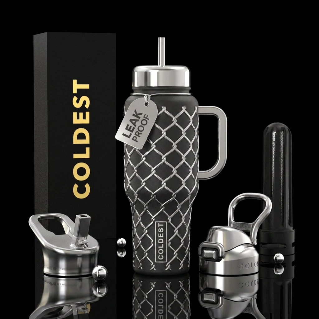 Chain link water bottle design