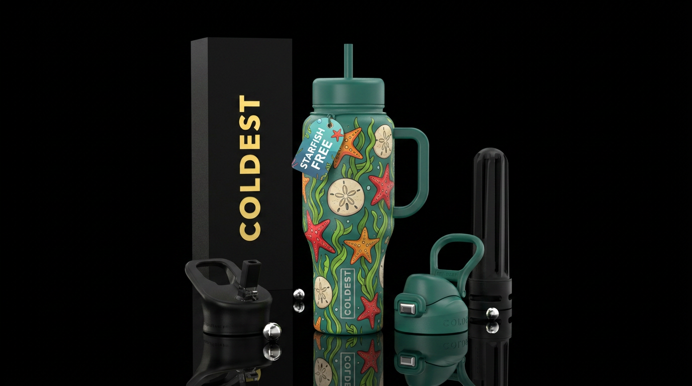 Glowie sand dollars water bottle design