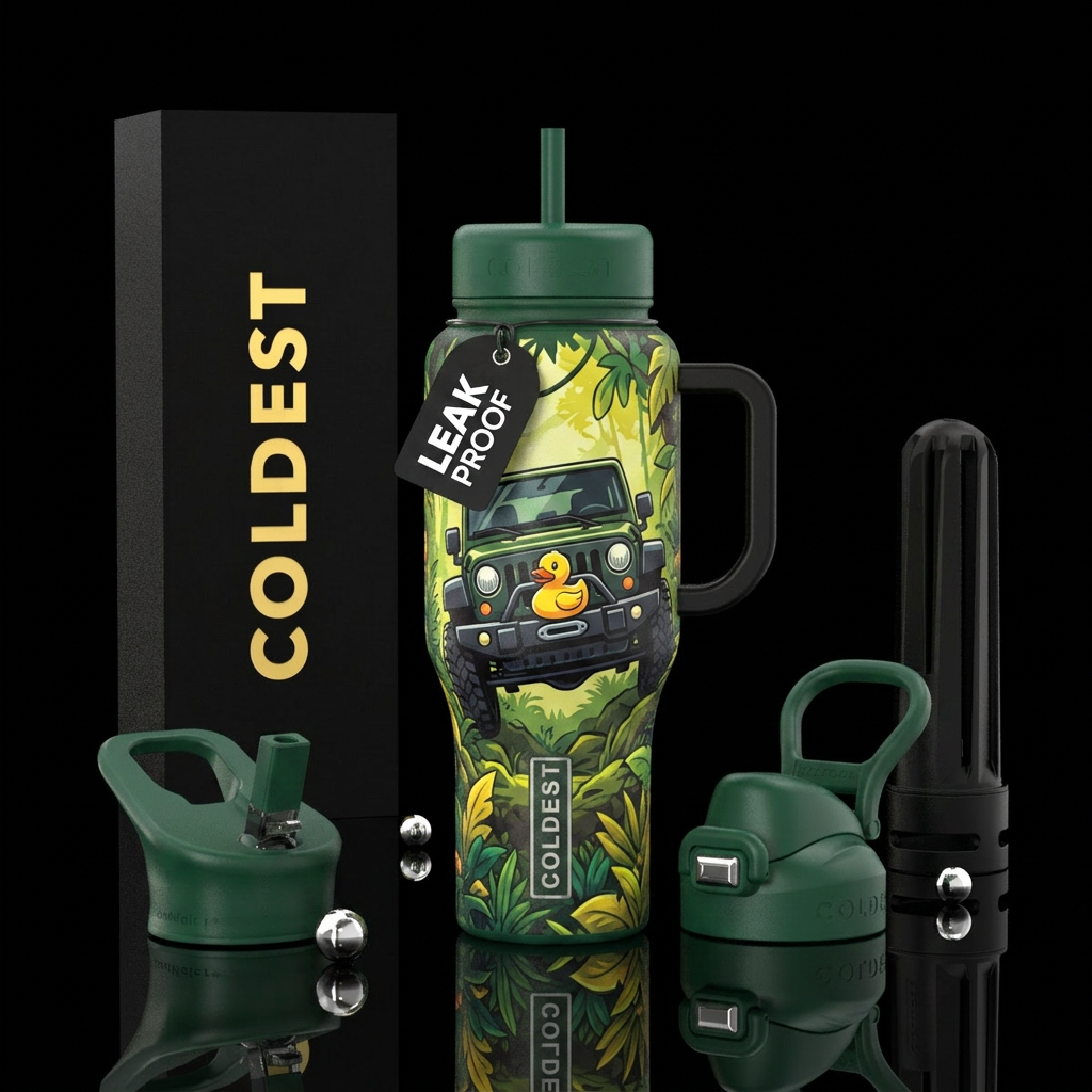 Jungle jeep water bottle design