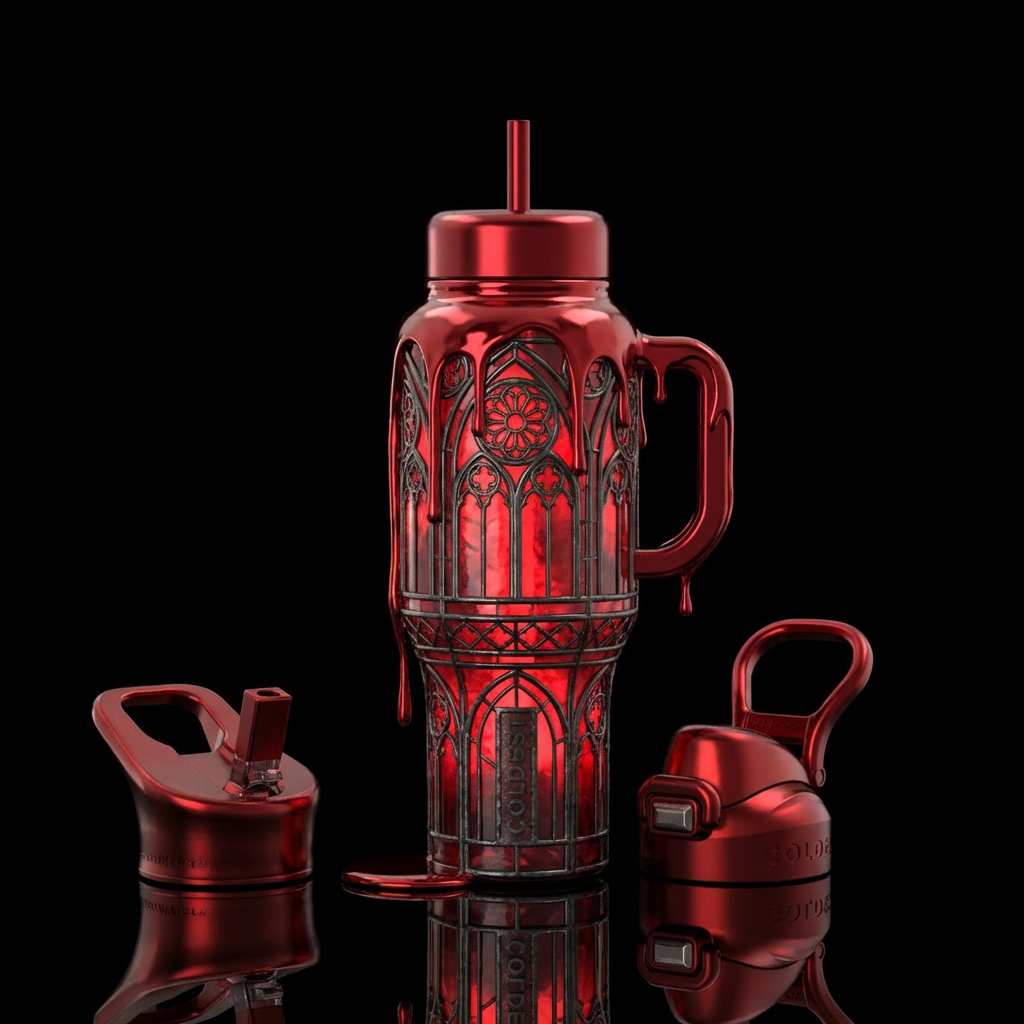 Blood Cathedral water bottle design