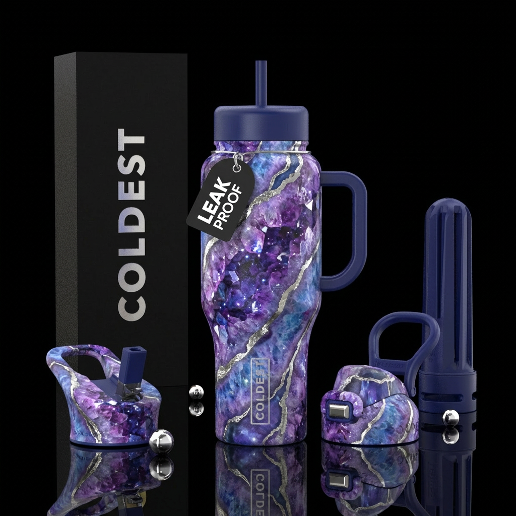Veins of Amythyst water bottle design
