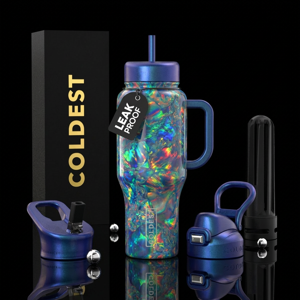 Ethiopian Opal Burst water bottle design