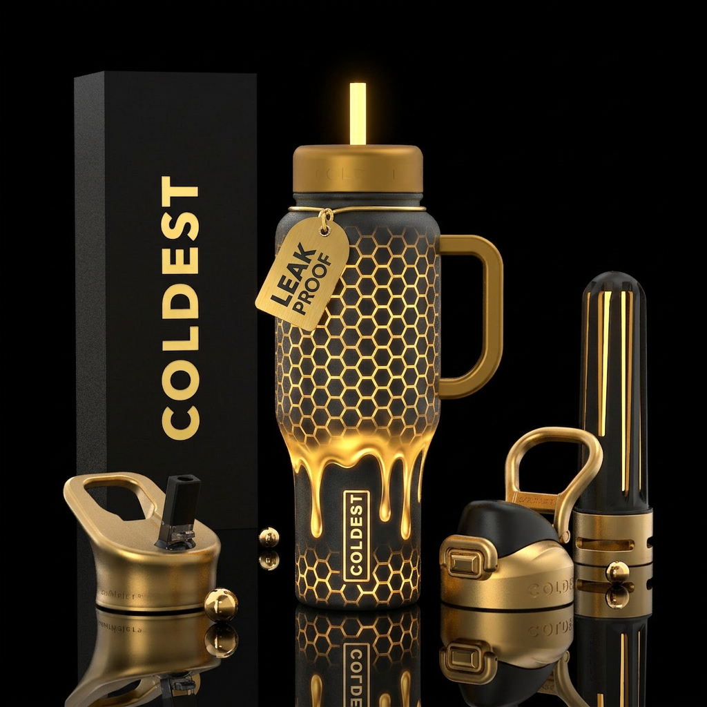 Dripping Honeycomb Glow water bottle design