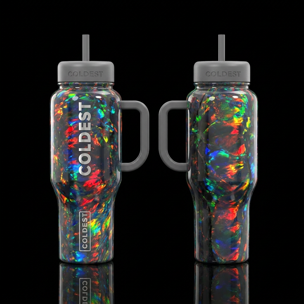 Rainbow Opal water bottle design