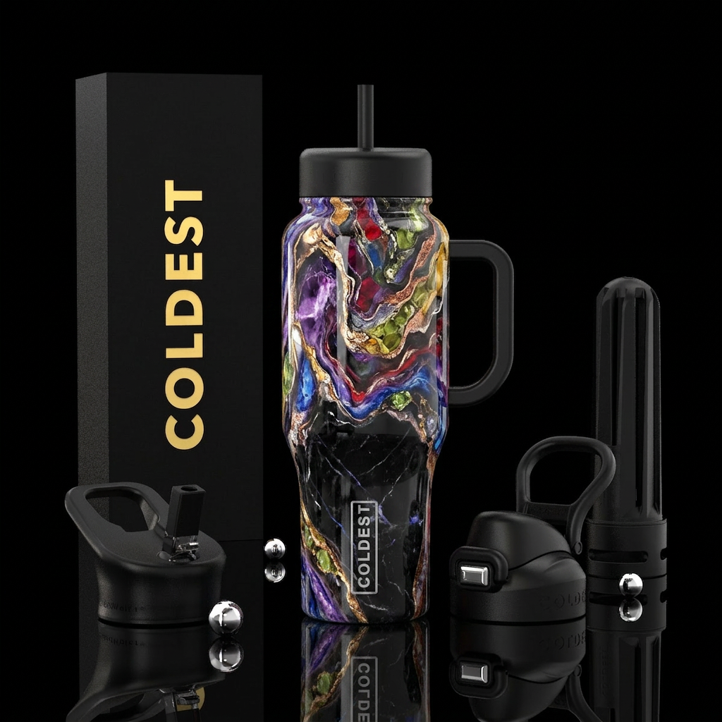 Gems and Stones water bottle design