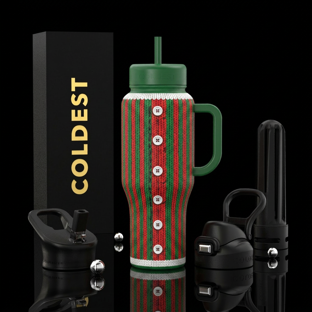 Christmas Sweater v2 water bottle design