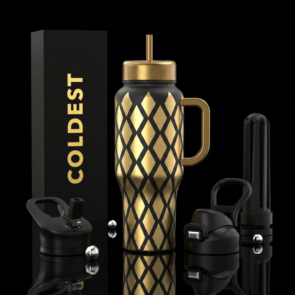 Gold Diamonds water bottle design
