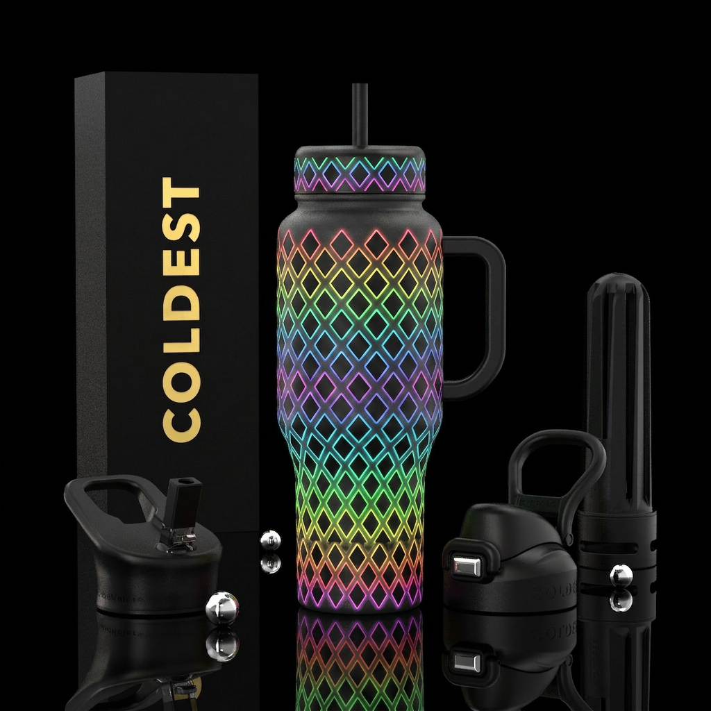 Glowie Diamonds Redux water bottle design