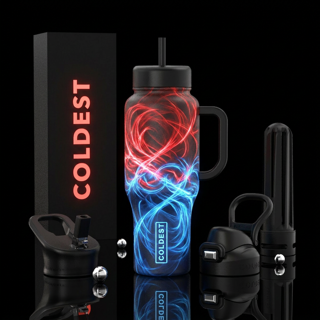 Fire & Ice water bottle design