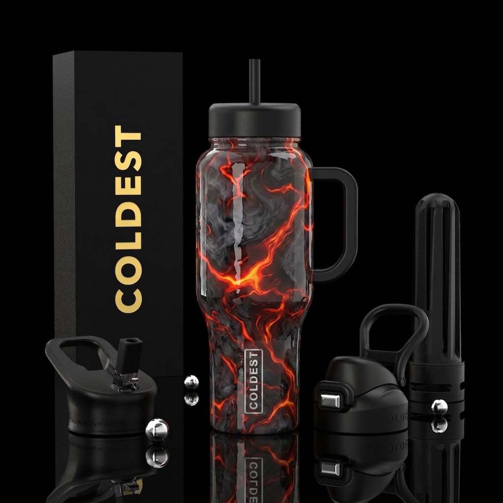 Lava water bottle design