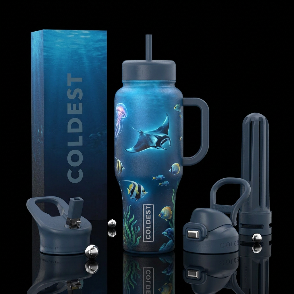 Glowie Ray water bottle design