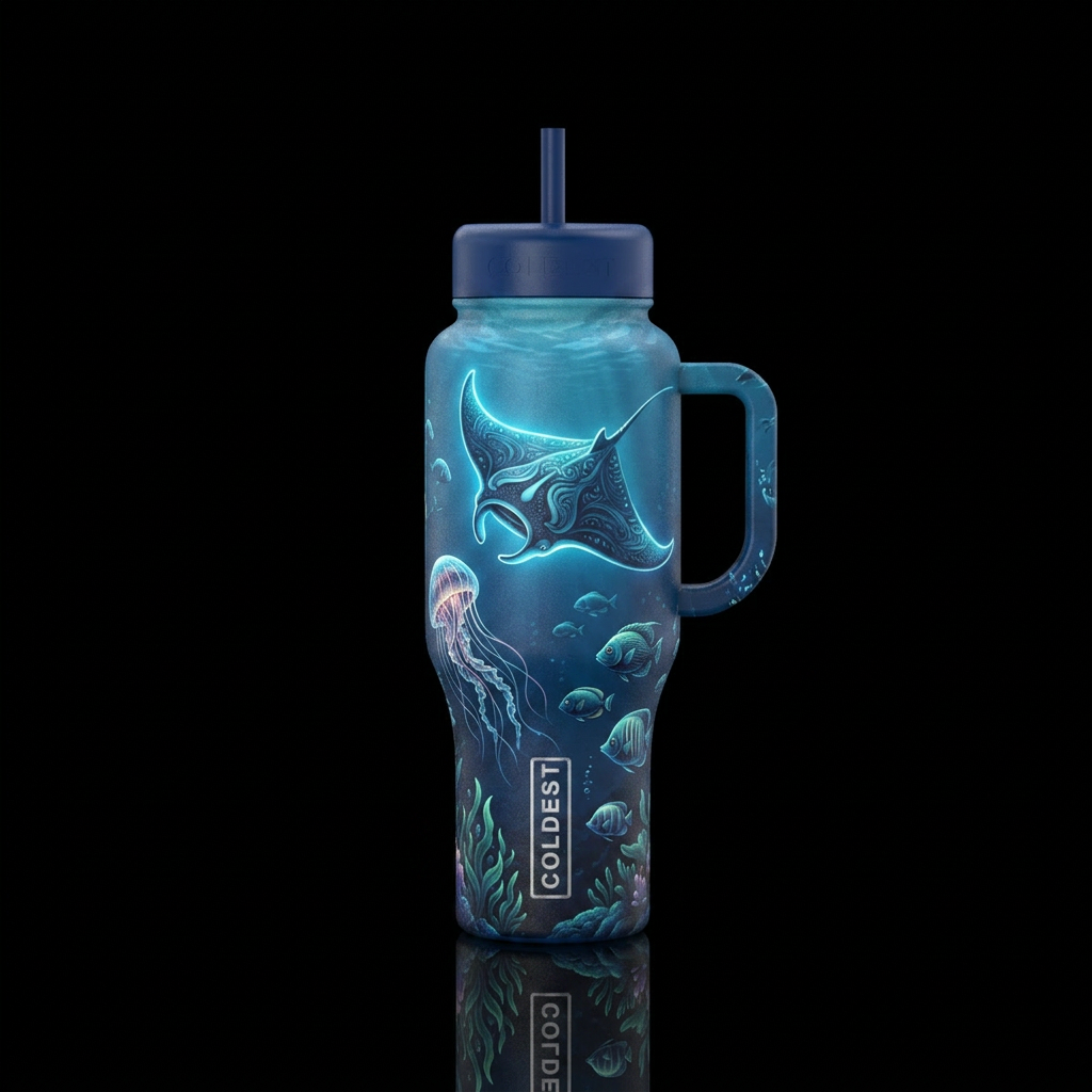 Glowie Ray v2 water bottle design