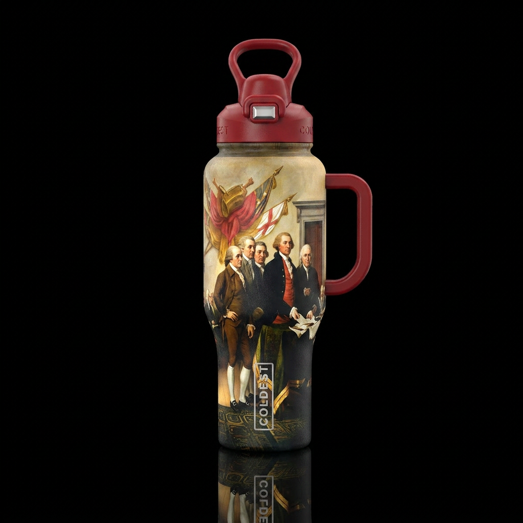 Declaration of Independence water bottle design