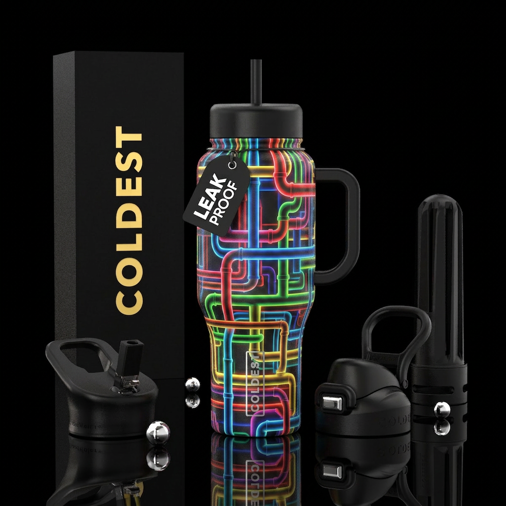Glowie Pipes water bottle design