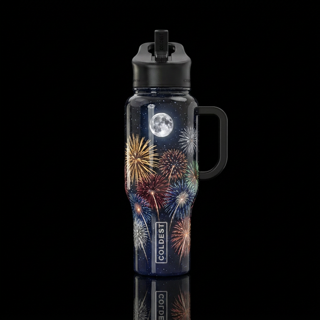 Full Moon Celebration water bottle design