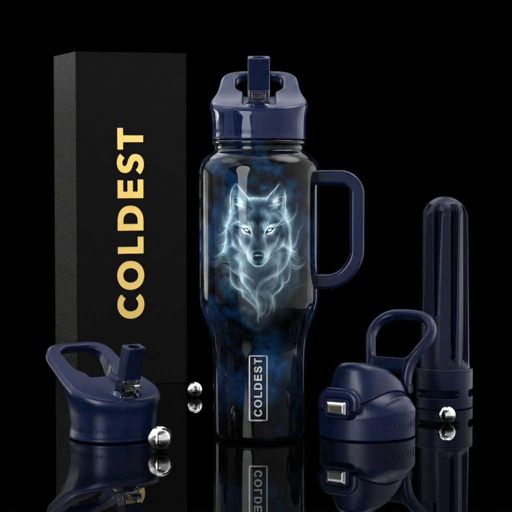 Spirit of the Wolf water bottle design