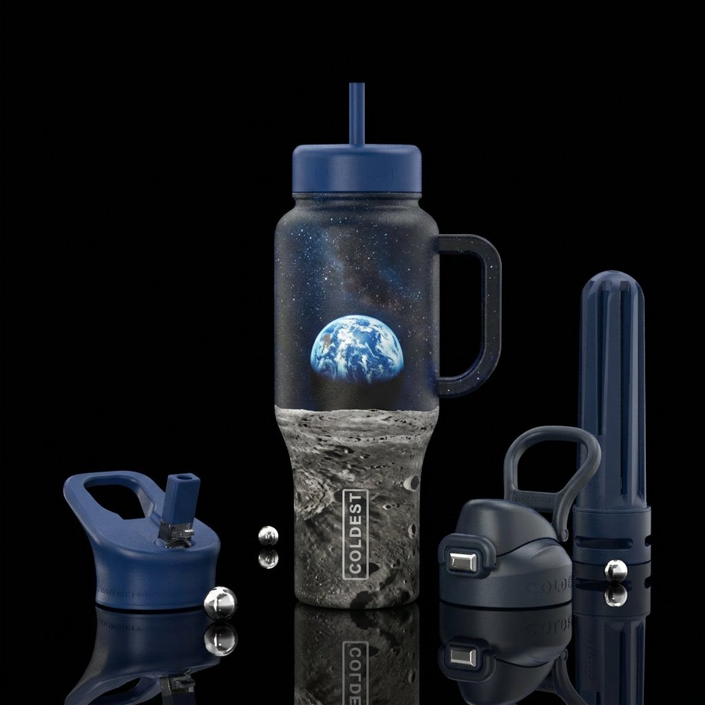 Earth Rise water bottle design