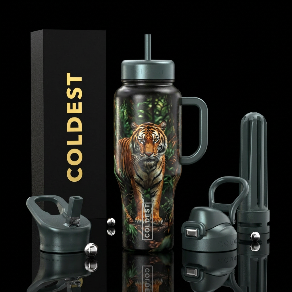 Eye of the Tiger water bottle design