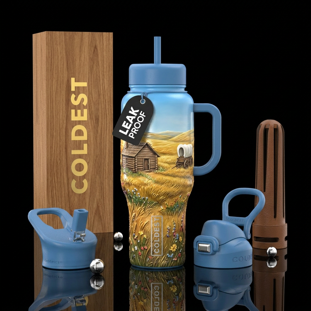 Little house on the Prairie water bottle design