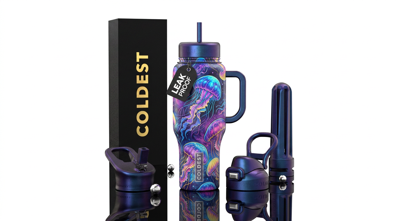 Jellyfish swirl water bottle design