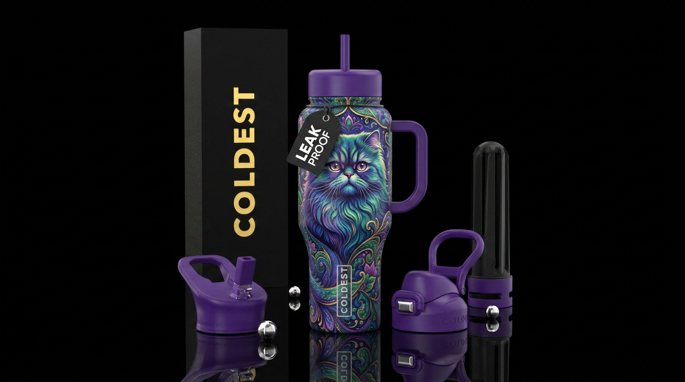 Persian cat water bottle design