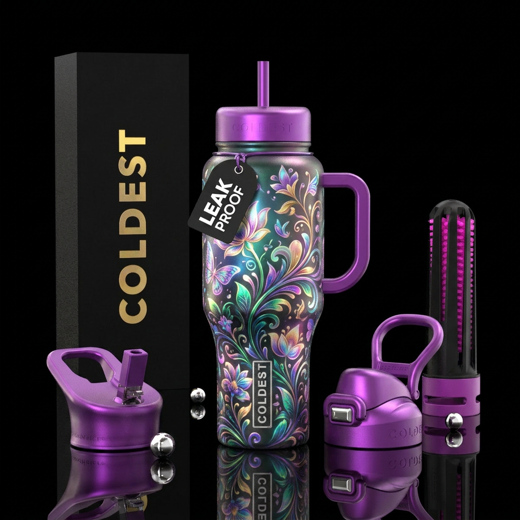 The garden of life  swirly glow in water bottle design