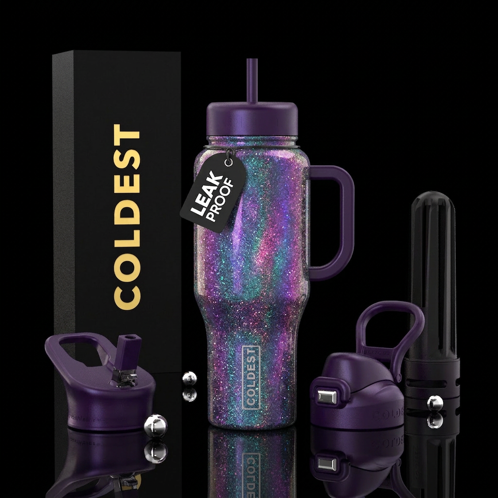 Spell on you opal glitter glowie water bottle design