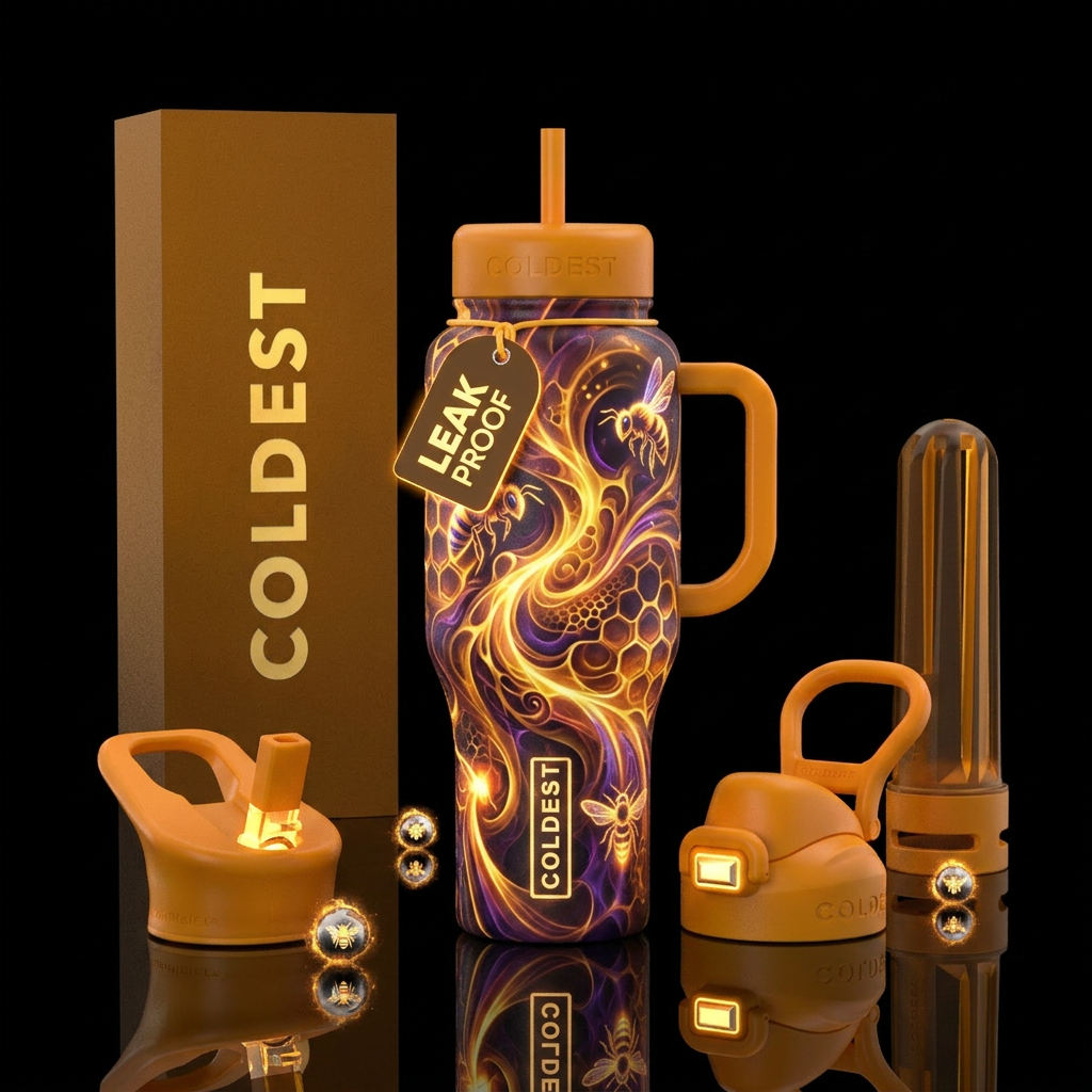 Stung by a bee glowie bottle water bottle design