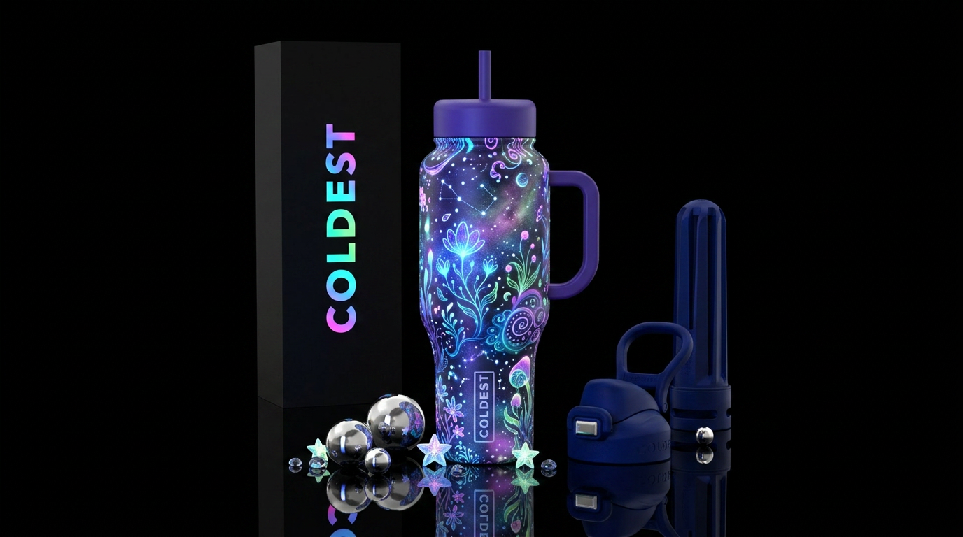 Glowie whimsical, water bottle design