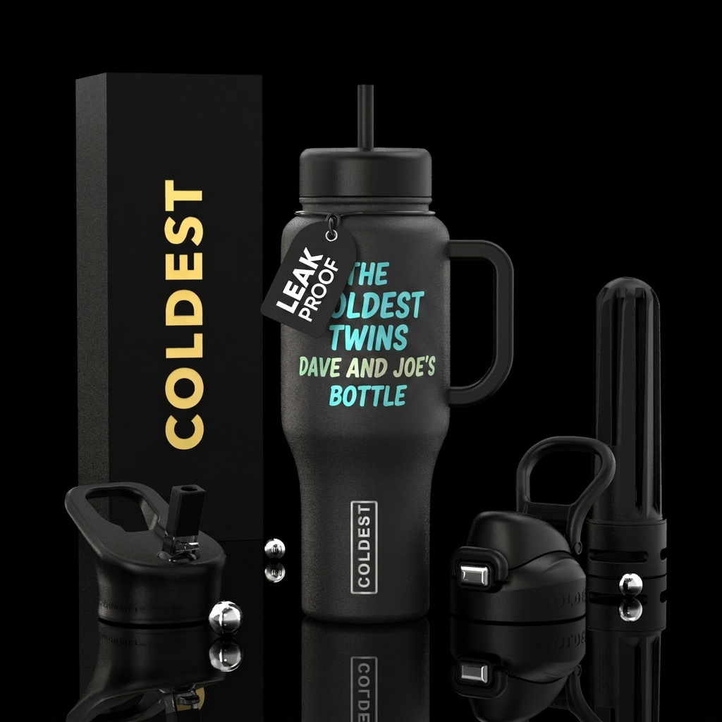 The coldest twins Dave and joe ‘s bottle water bottle design