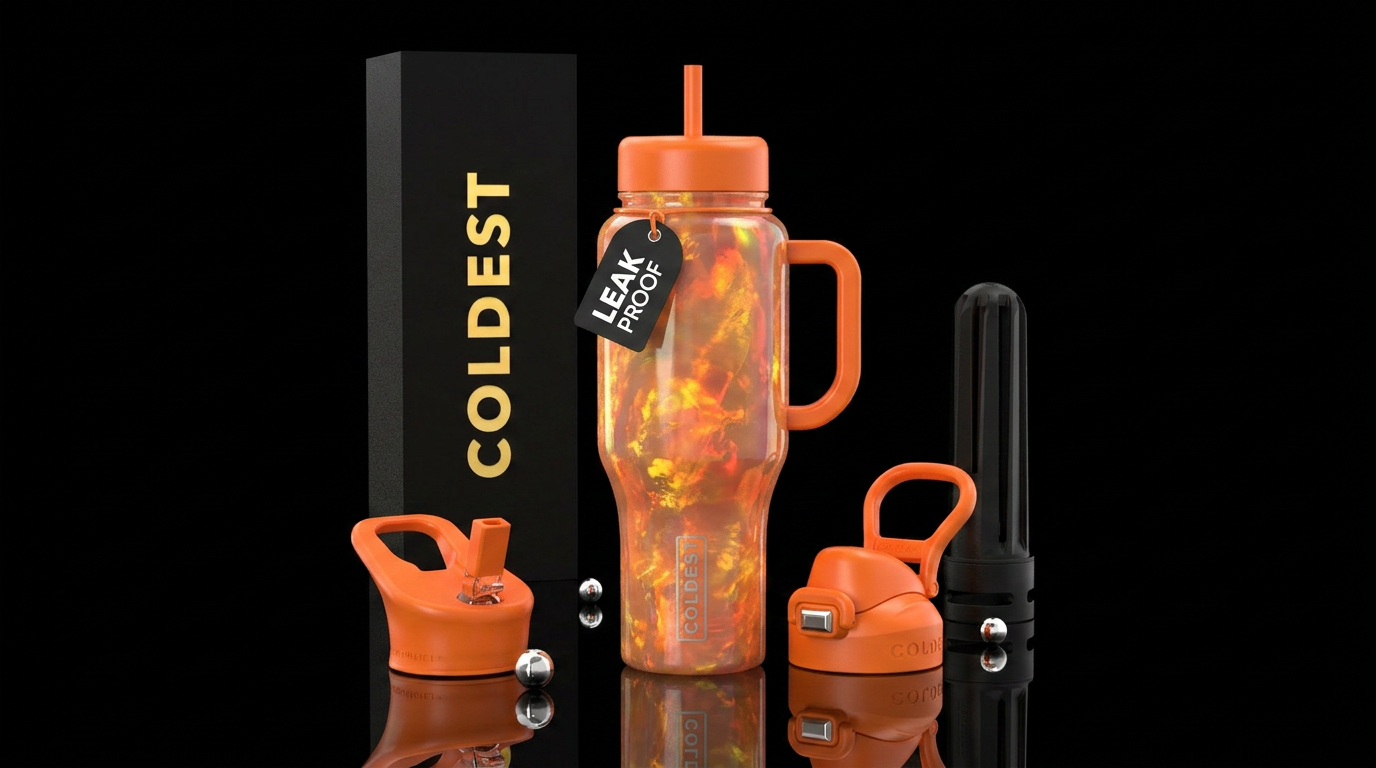 Orange 🍊 opal glowie water bottle design
