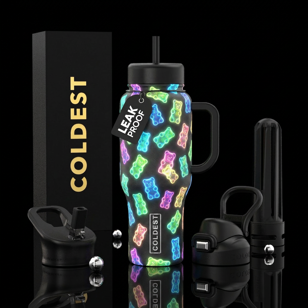 Glowie bears 🐻 water bottle design