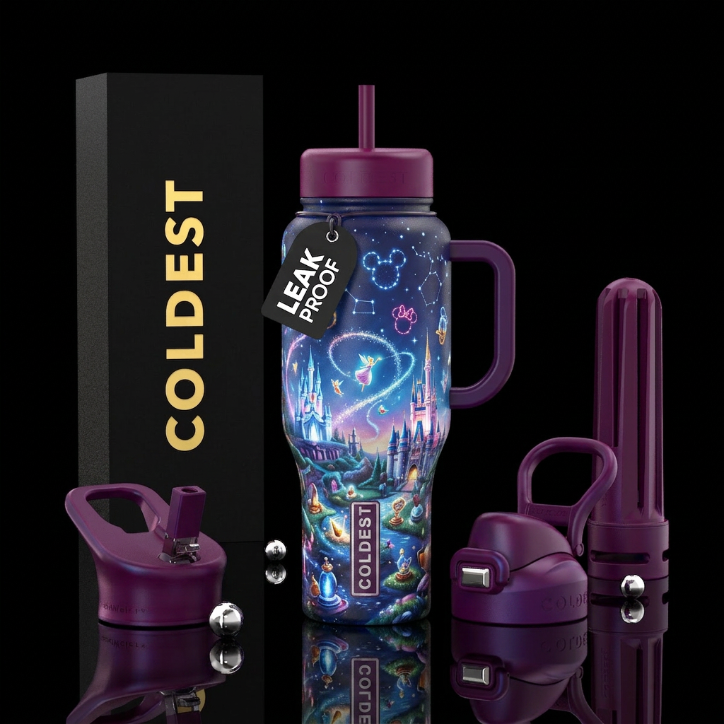 Whimsical of the magical of disney glowing water bottle design