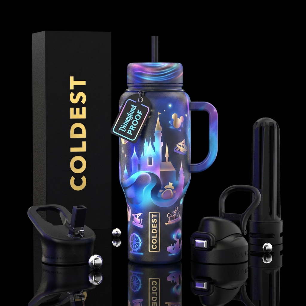 Whimsical of magical of Disneyland glow water bottle design