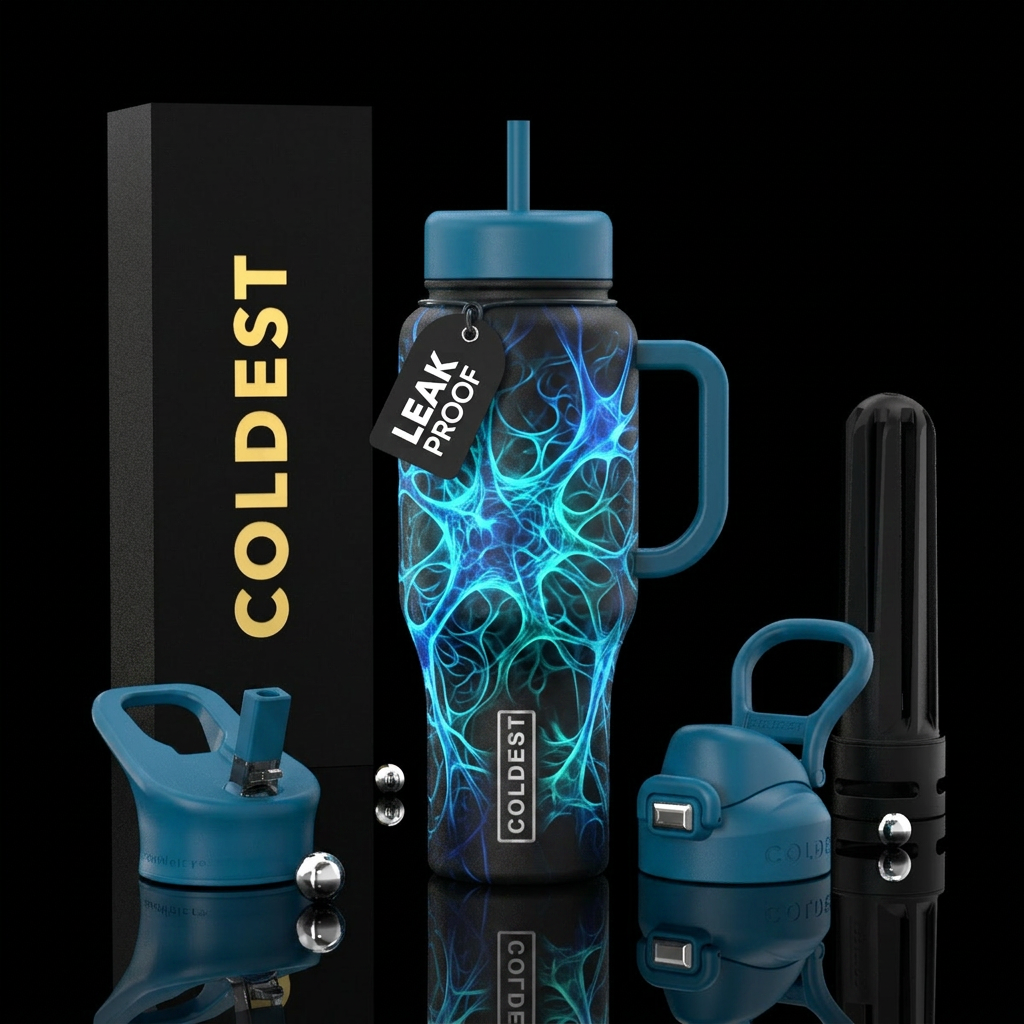 Magical glowie for men with blue water bottle design
