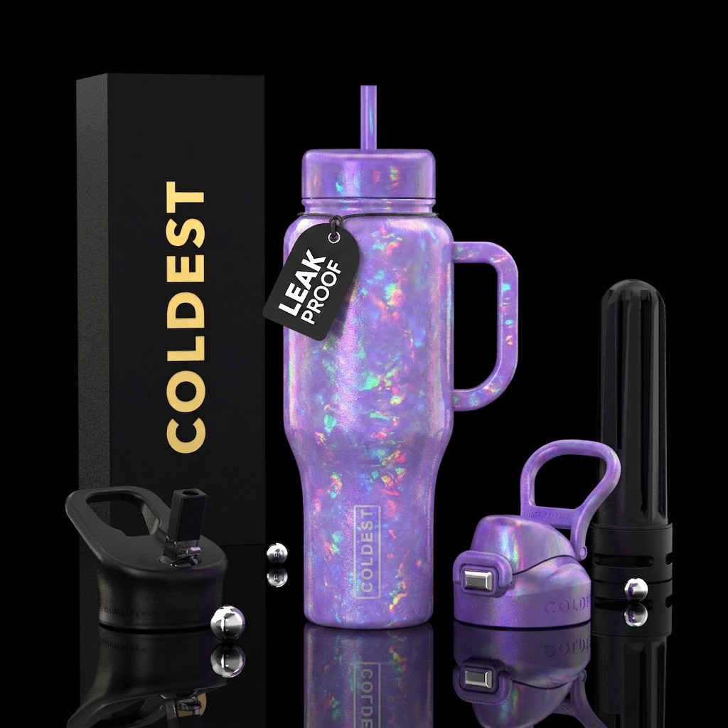 Original spell on you in purple opal glowing water bottle design