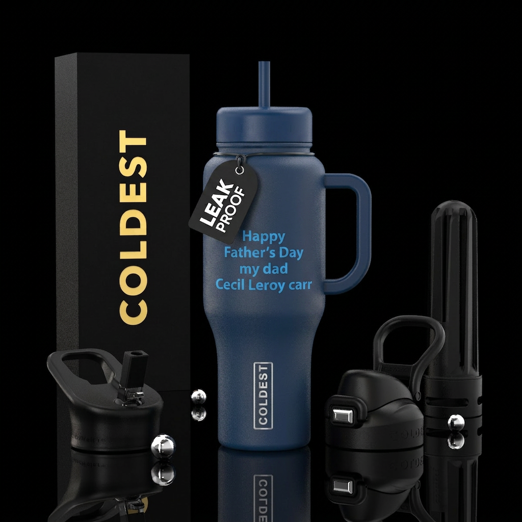 Happy Father’s Day  my dad Cecil Leroy carr in blu... water bottle design