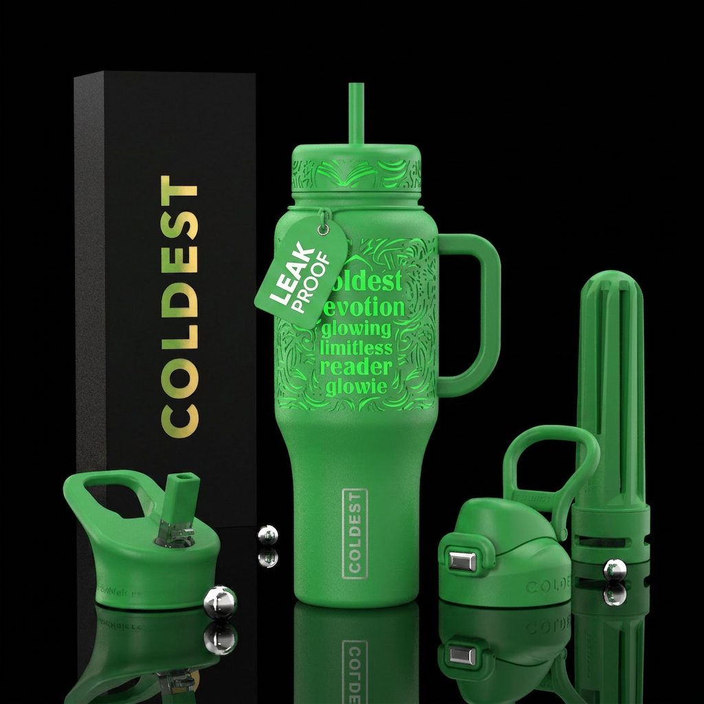 Coldest Devotion glowing limitless reader glowie i... water bottle design
