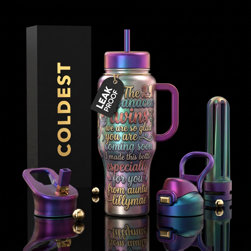 The panzeca twins we are so glad you are coming so... water bottle design