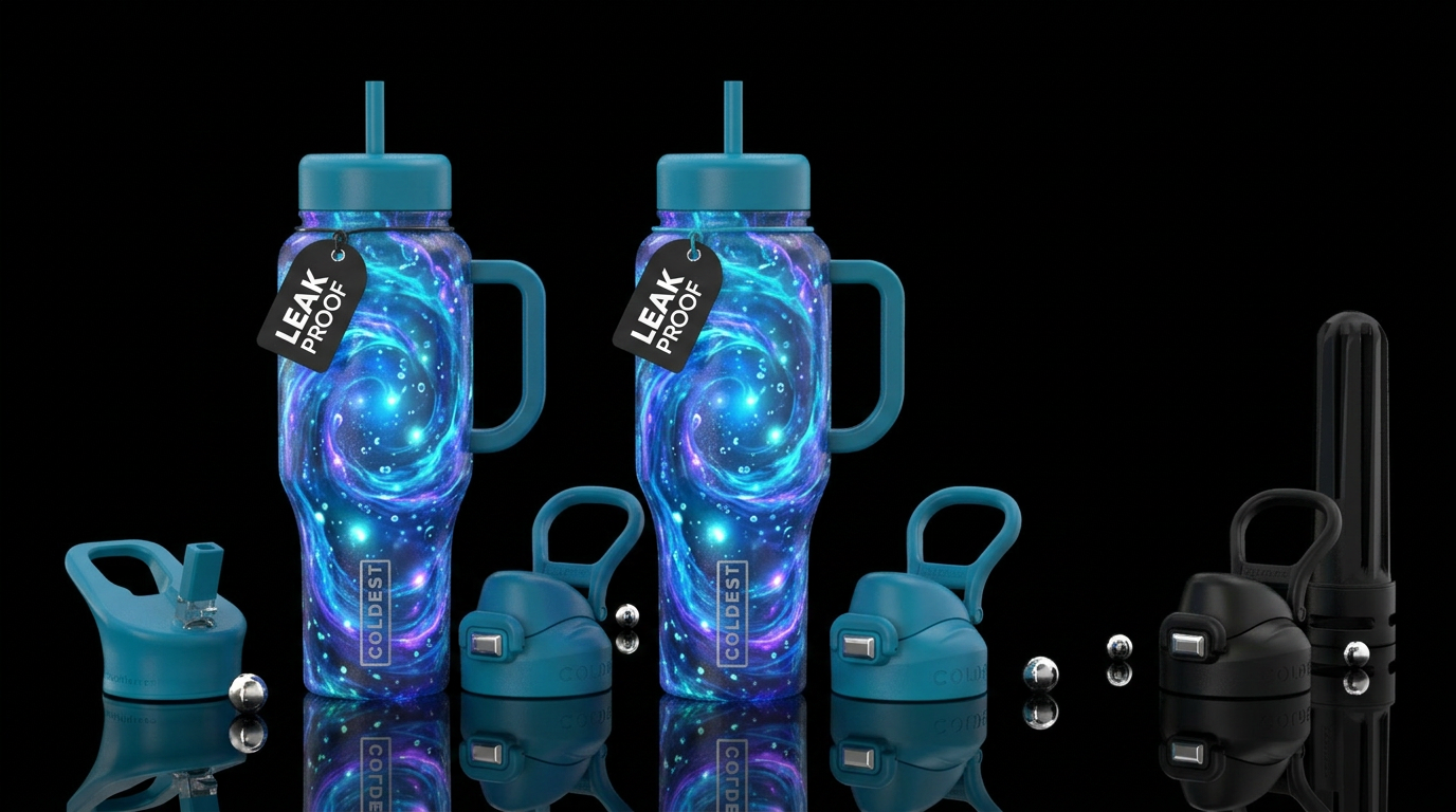 Whimsical magical water under the sea glowie water water bottle design