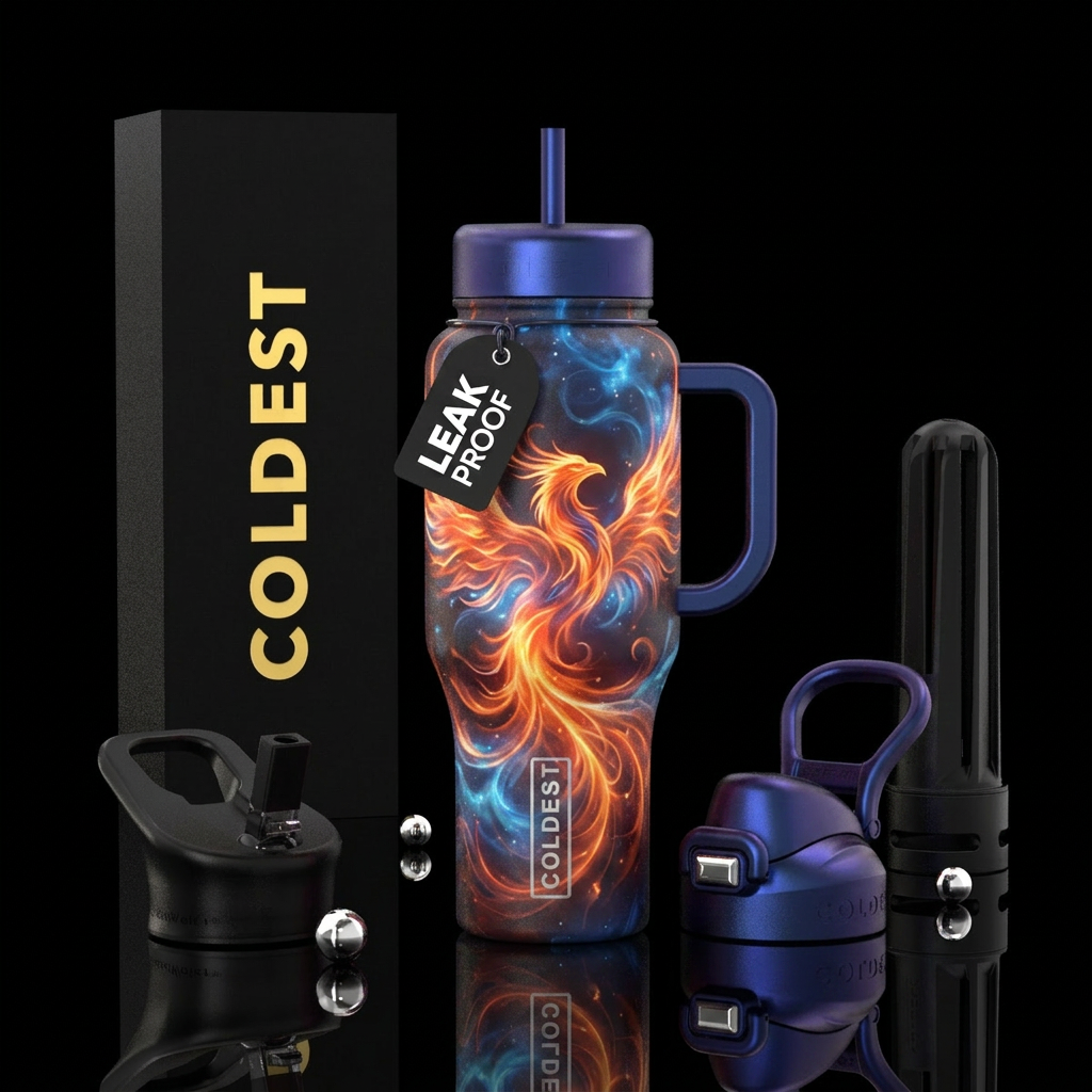 The phoenix 🐦‍🔥 zen glowie water bottle design