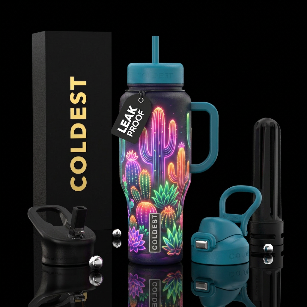 Whimsical glowie cactus 🌵 life that glows water bottle design