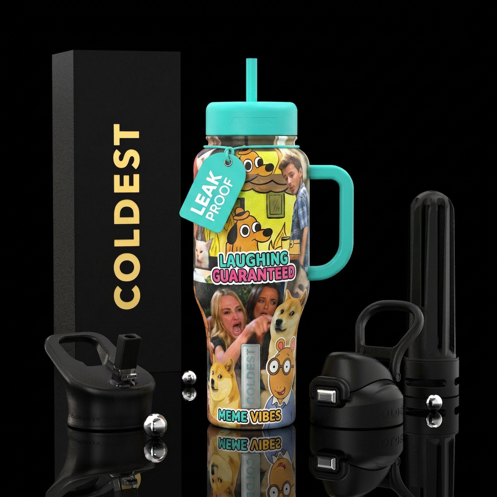 Laughing guaranteed with a meme design water bottle design