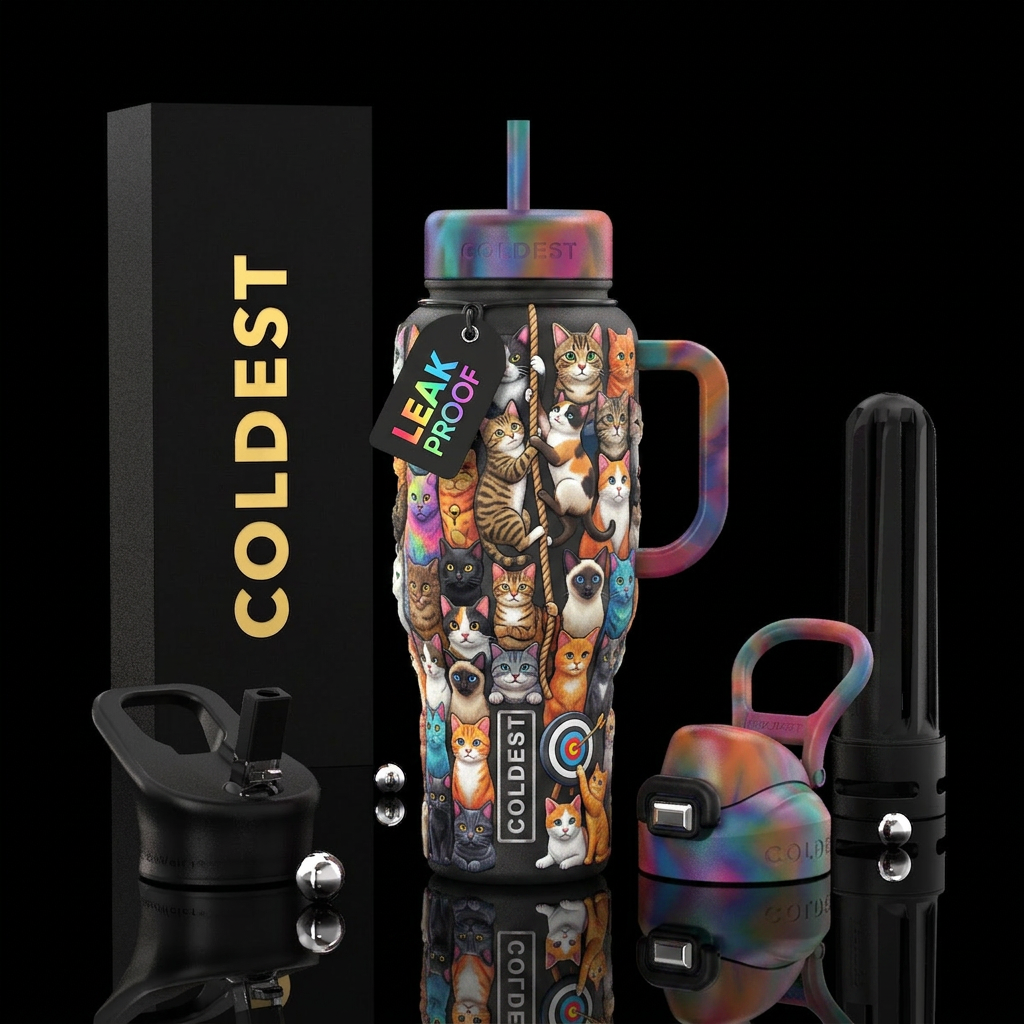 I want a cat challenge water bottle design
