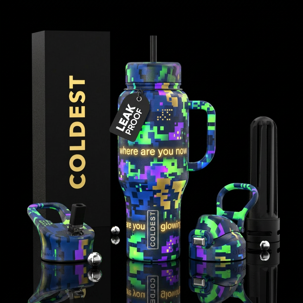 Camouflage where are you now are you glowing water bottle design